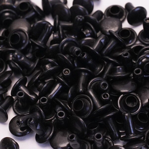 SBDCR.Shiny Black.Small.02.jpg Double Capped Rivet - Solid Brass Image